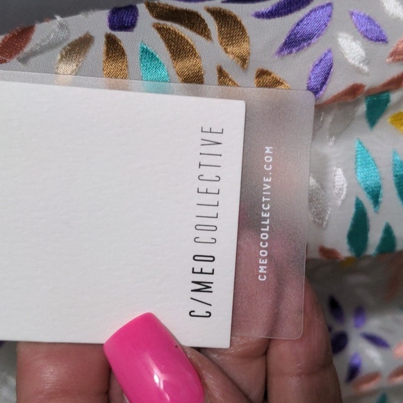 C/MEO Collective Multicolor Set Up Maxi Dress Ivory Burnout M (6) - Picture 6 of 13